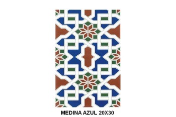AZULEJO SEVILLANO MEDINA  AZUL 20X30