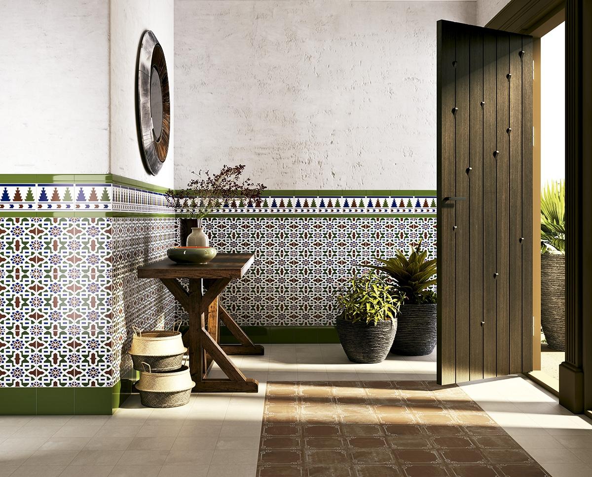 AZULEJO SEVILLANO MEDINA VERDE 20X30