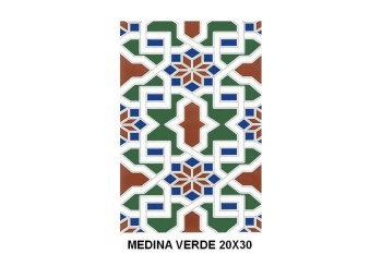 AZULEJO SEVILLANO MEDINA VERDE 20X30