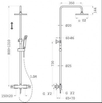 COLUMNA TERMOSTÁTICA SOLLER 202X202