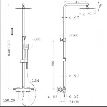 COLUMNA TERMOSTÁTICA SOLLER 250X250