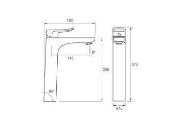 GRIFO LAVABO ALTO SAYRO CROMO