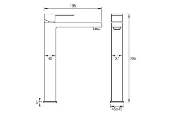 GRIFO LAVABO ALTO LUXOR NEGRO