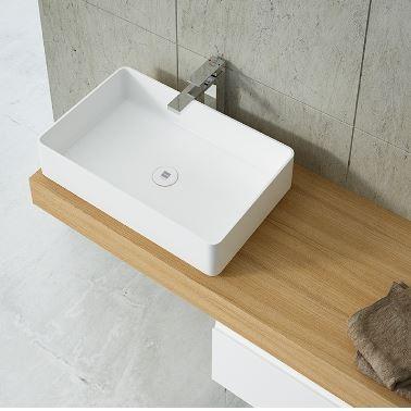 LAVABO DE RESINA RECTANGULAR SOLLER 58X37